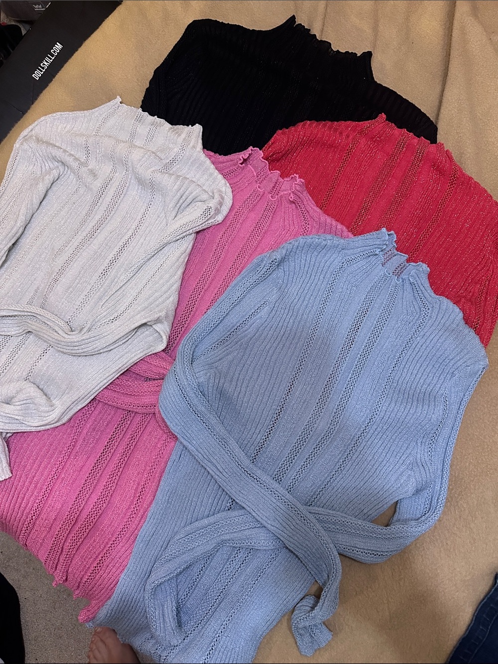 NWOT Men’s Ribbed Mock Neck long sleeve shirts - Bundle of (5) - Multiple Colors